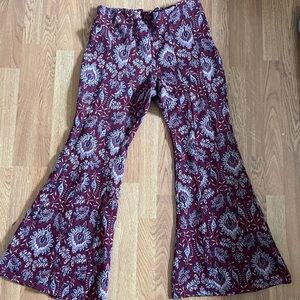 Anthropologie patterned flare pants